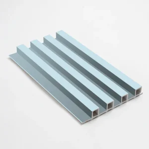 Blue WPC Fluted 3D Wall Panels