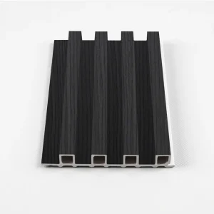 Black Timber WPC Fluted 3D Wall Panels