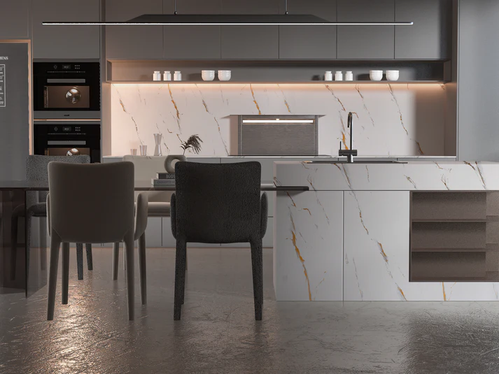 Caramel Vein PVC Marble Sheets UV Protected - Image 2