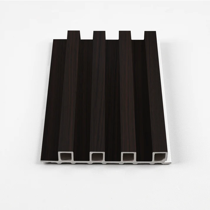 Walnut Ink Metallic WPC Fluted 3D Wall Panels