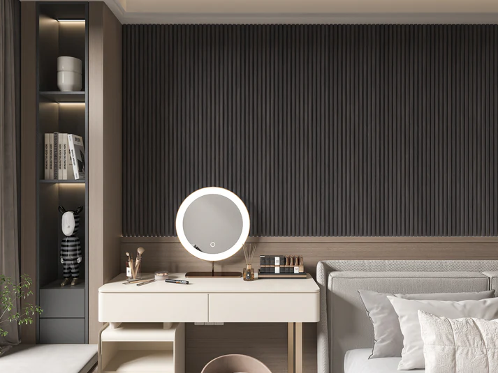 Dark Smoky Oak WPC Fluted 3D Wall Panels - Image 2