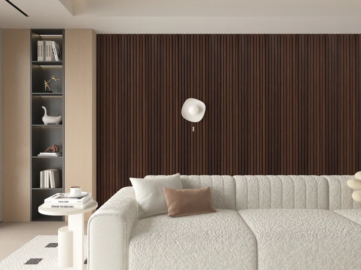 Dark Walnut Oak WPC Fluted 3D Wall Panels - Image 2