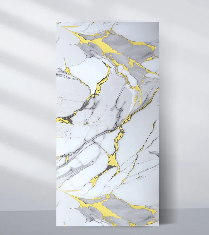 White Gold Luxe Marble UV Protected PVC Wall Panel