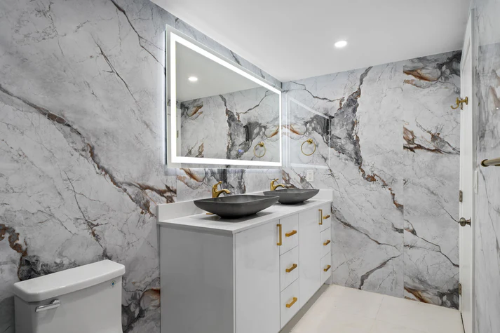 Grey Brown Veined Marble UV Protected PVC Wall Panel - Image 2