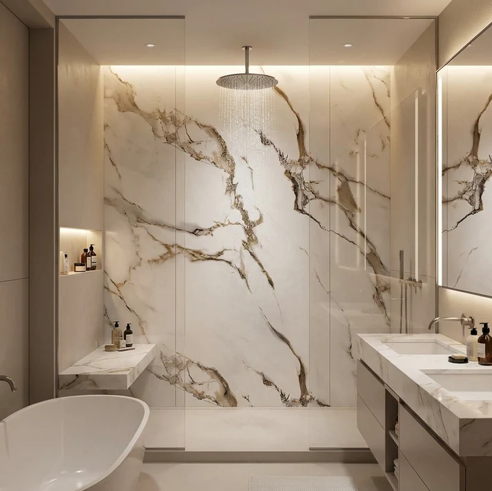 Ethereal Blush Marble UV Protected PVC Wall Panel - Image 2