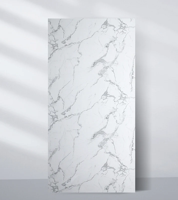 White Gray Pearl Marble UV Protected PVC Wall Panel