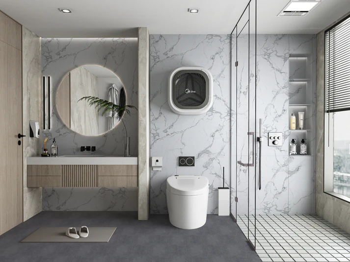 White Gray Pearl Marble UV Protected PVC Wall Panel - Image 2