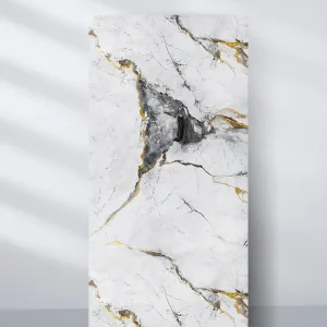 White Deep Gray Marble UV Protected PVC Wall Panel